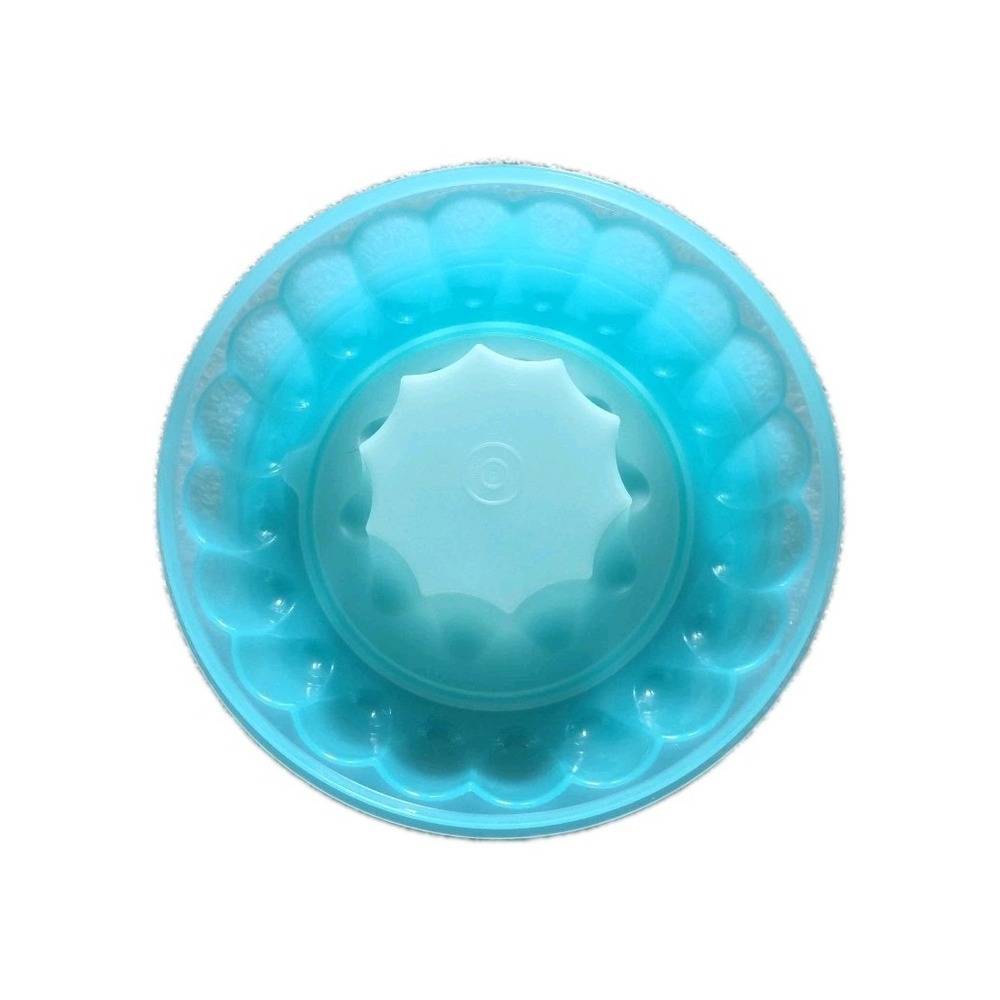Vintage Tupperware Teal Blue Fluted Jello Mold‎ Ring 1201-10 1202-6 and 1203-6